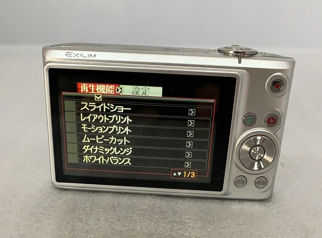 B1029→動作確認済み CASIO EXILIM EX-Z100 カシオ エクシリム コンパクトデジタルカメラ デジカメ 家電 小型 シルバー 撮影器具　中古_画像2