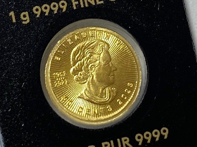 ◎メイプルリーフ K24 純金 コイン 金貨 1g カナダ王室造幣局発行 エリザベス女王 24金 コレクション_画像8