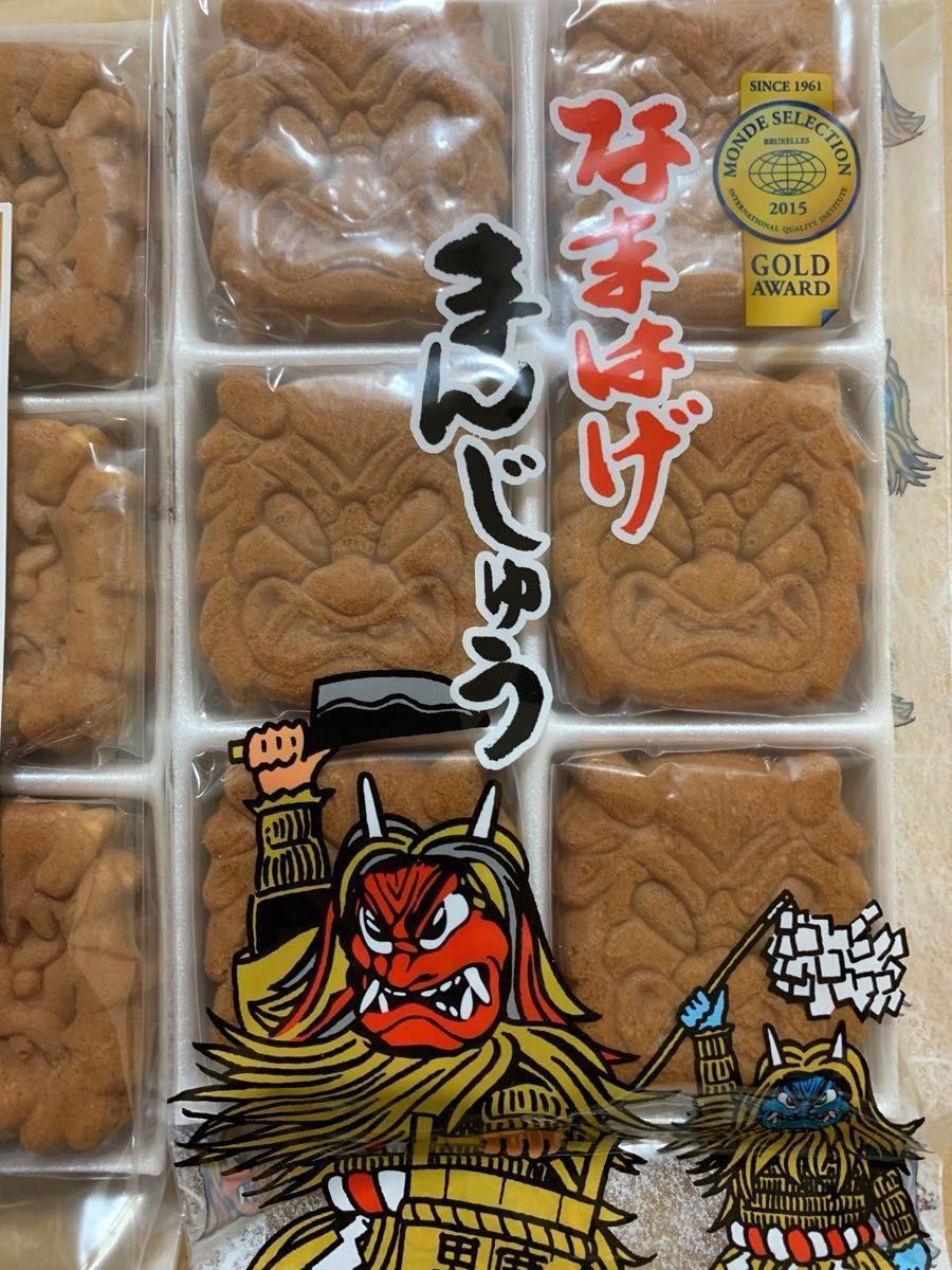 フジタ製菓 なまはげ饅頭2種類　お菓子　饅頭　組み合わせ　駄菓子　こしあん饅頭1袋　キャラメル饅頭2袋　駄菓子　和菓子　焼菓子