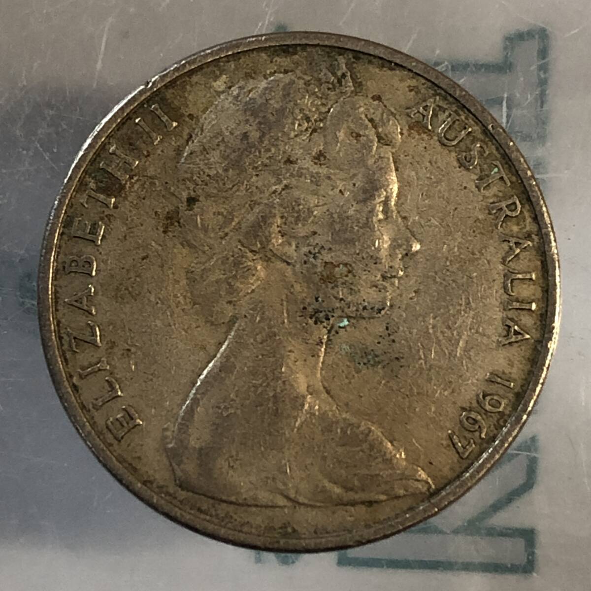 1967 オーストラリア 20セント 1円の画像2