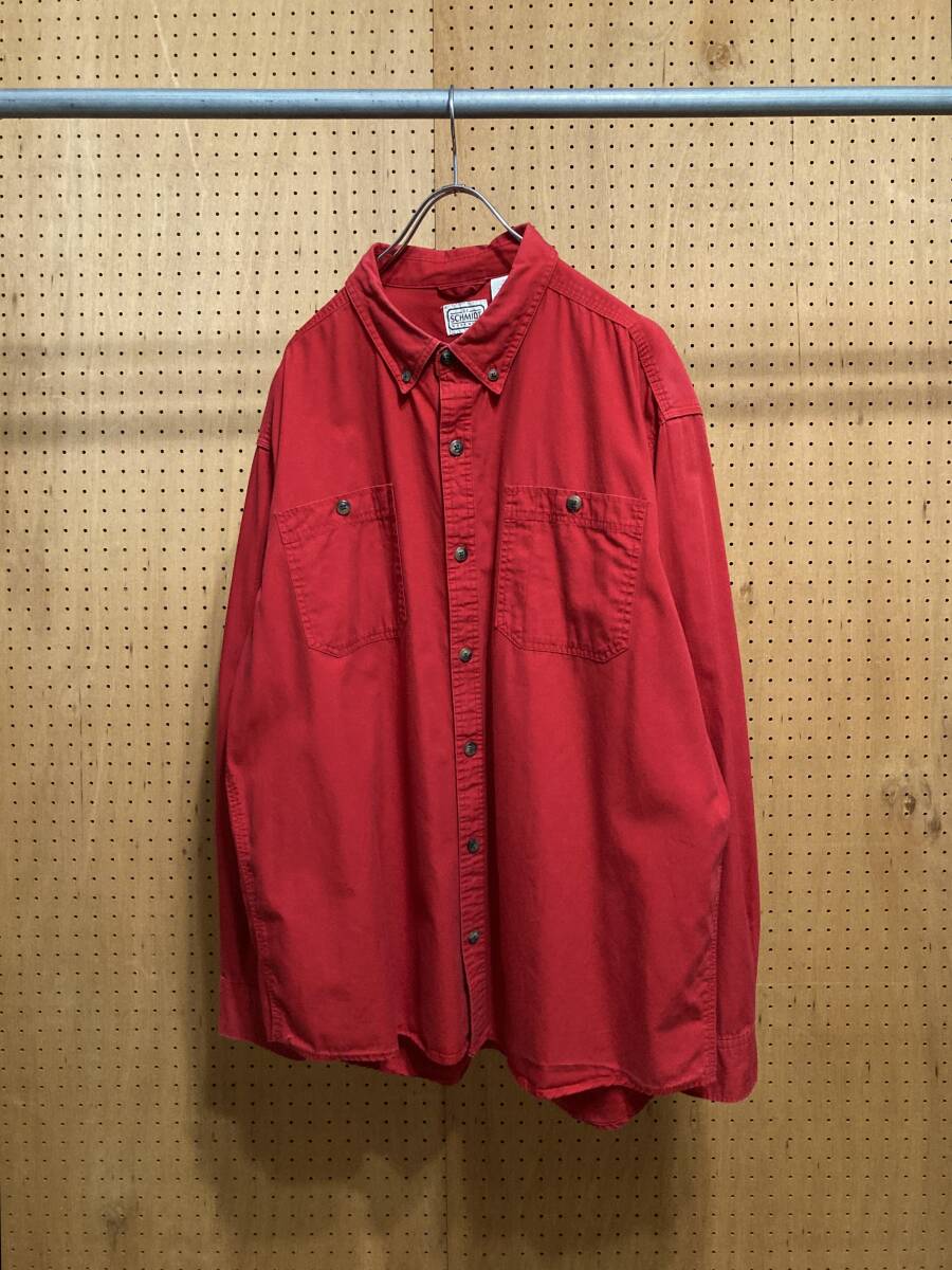 古着 90年代 90s SCHMIDT WORKWEAR 長袖 無地 ソリッド プレーン 古着 90年代 90s SCHMIDT WORKWEAR 長袖 無地 ソリッド プレーン