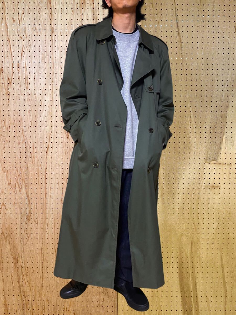 古着 アクアスキュータム Aquascutum トレンチ バルマカーン オーバー コート 2XL オリーブ 大きい ビッグ カナダ製 CANADA Aqua5_画像8