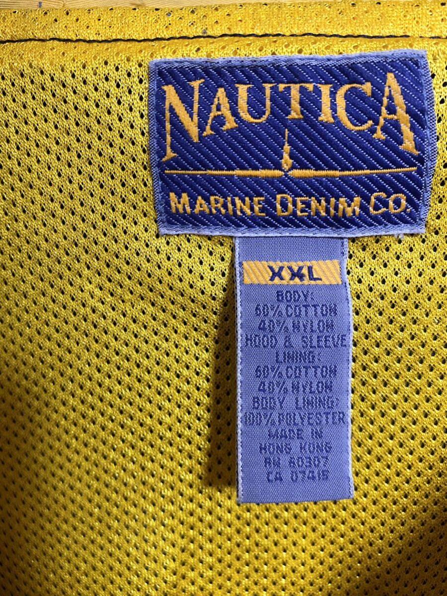 古着 90年代 90s NAUTICA ノーティカ プルオーバー ハーフジップ ナイロン ジャケット サイドジップ 紺 ネイビー XXL 3XL 大きいサイズ_画像7