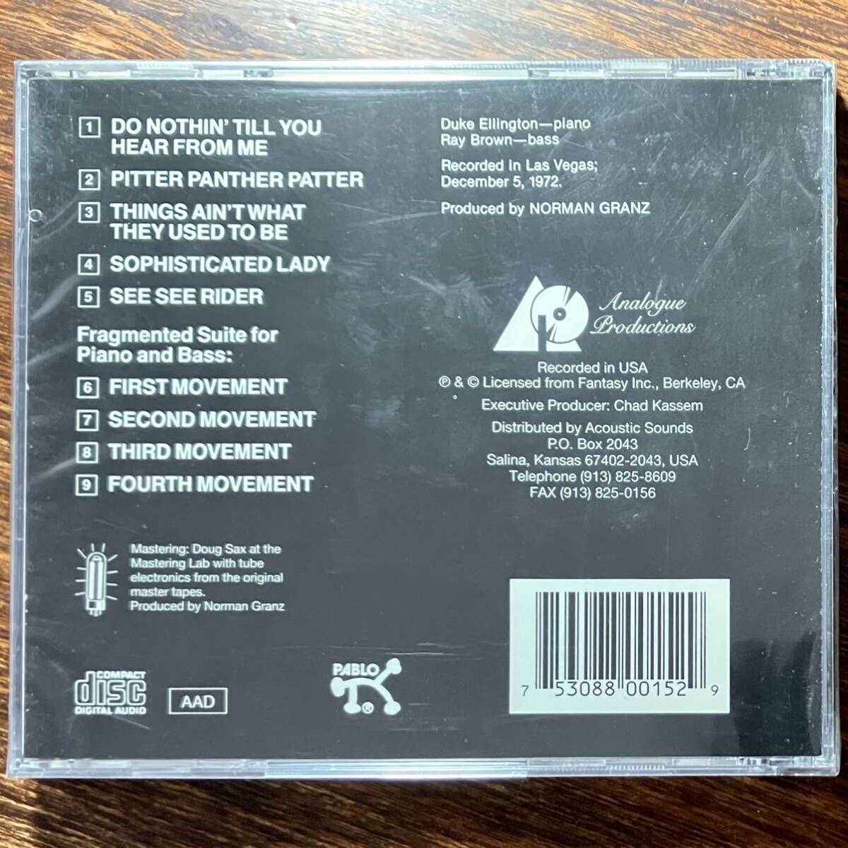 【未開封！GOLD CD】DUKE ELLINGTON RAY BROWN / THIS ONE'S FOR BLANTON! デューク・エリントン ANALOGUE PRODUCTIONS CAPJ015 ゴールドCDの画像2