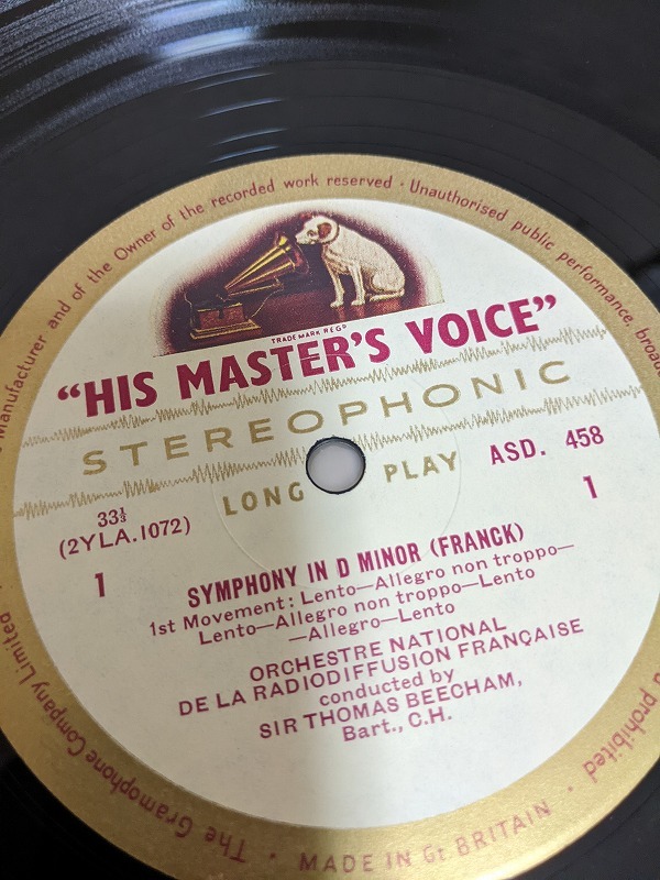 英HMV ASD-458 WHITE GOLD ビーチャム フランク 交響曲 オリジナル盤_画像2