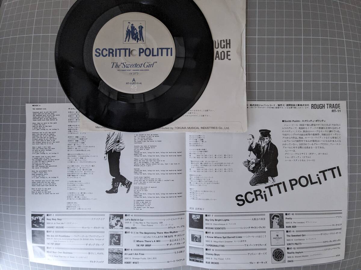 EPレコード スクリッティ・ポリッティ Scritti Politti - The"Sweetest Girl" / Confidence 日本盤 RT-11の画像3
