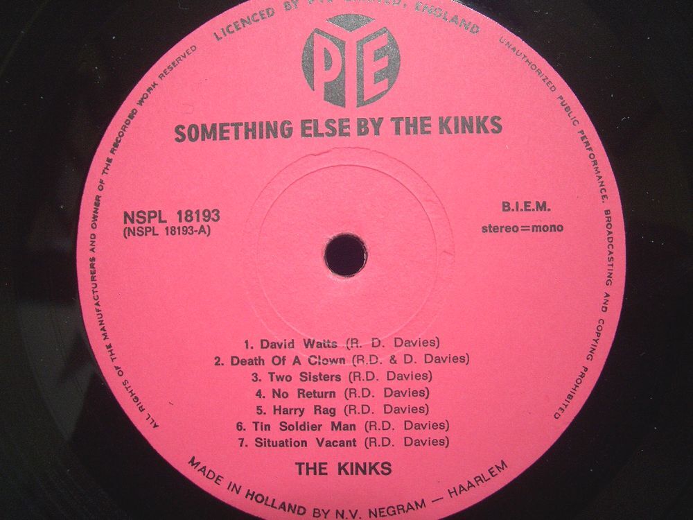 【LP】KINKS キンクス SOMETHING ELSE UK60sモッズ スウィンギンロンドン☆蘭PYE初回ステレオ重量盤 +英G&L社初版美ジャケ!!!★の画像3