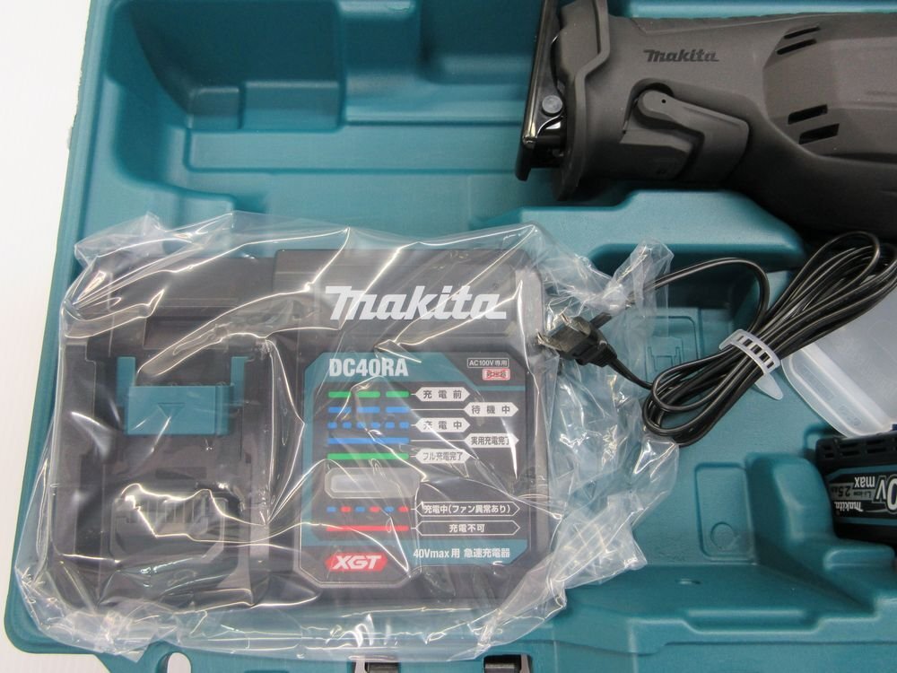 未使用 makita マキタ JR002GRDX レシプロソー 40V 2.5Ah バッテリー×2 充電器の画像7