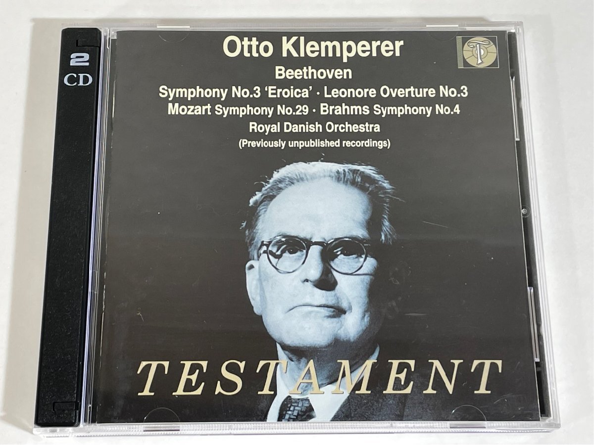 ベートーヴェン 交響曲第3番 英雄 ブラームス 交響曲第4番 他 クレンペラー デンマーク王立歌劇場管弦楽団 TESTAMENT SBT 2242 2CD_画像1