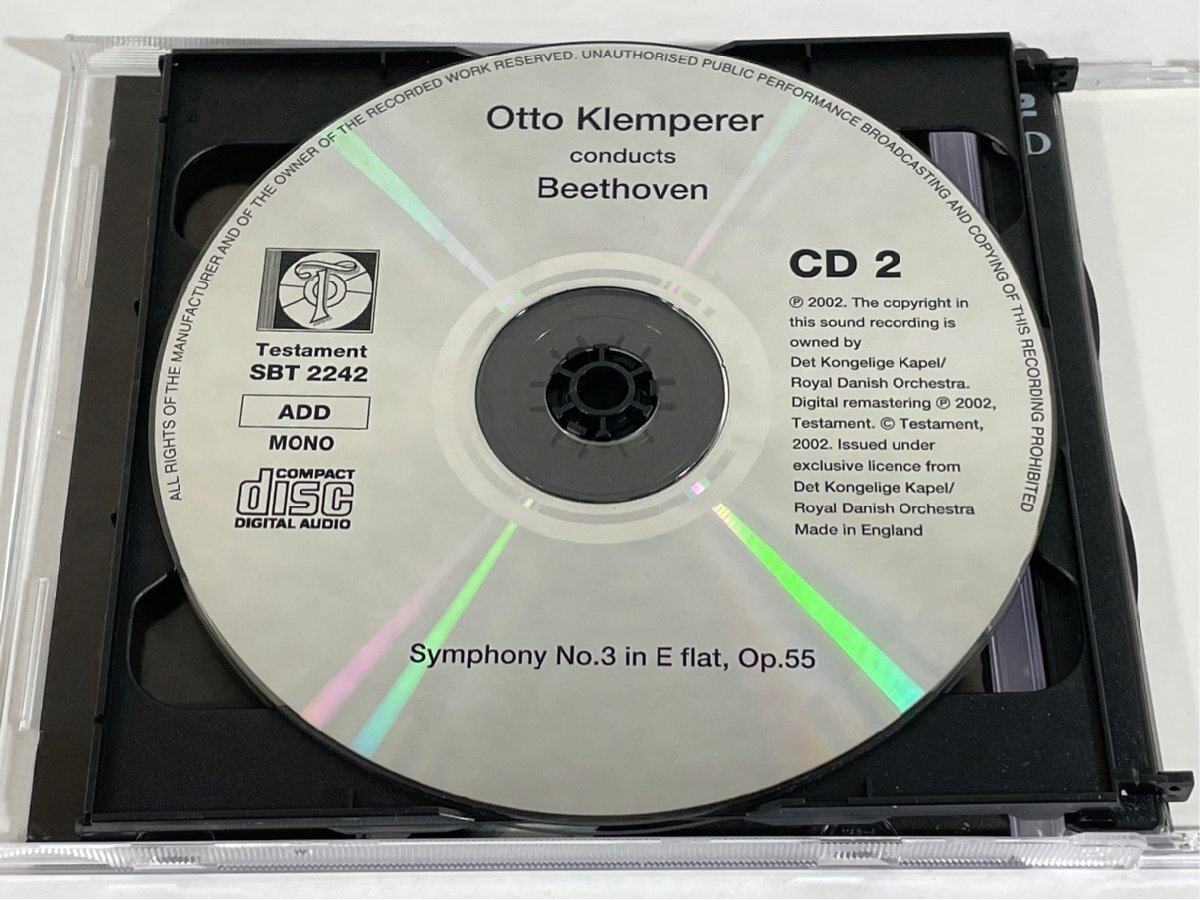 ベートーヴェン 交響曲第3番 英雄 ブラームス 交響曲第4番 他 クレンペラー デンマーク王立歌劇場管弦楽団 TESTAMENT SBT 2242 2CD_画像4