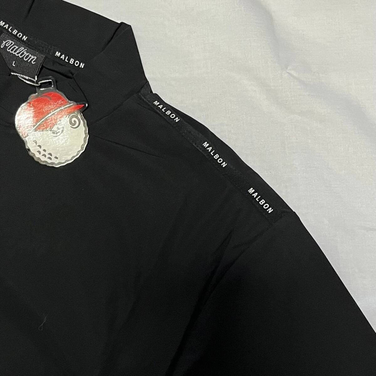 新品　Malbon Golf　ゴルフ　半袖モックシャツ　ブラック　ｌ　マルボン　メンズ_画像7