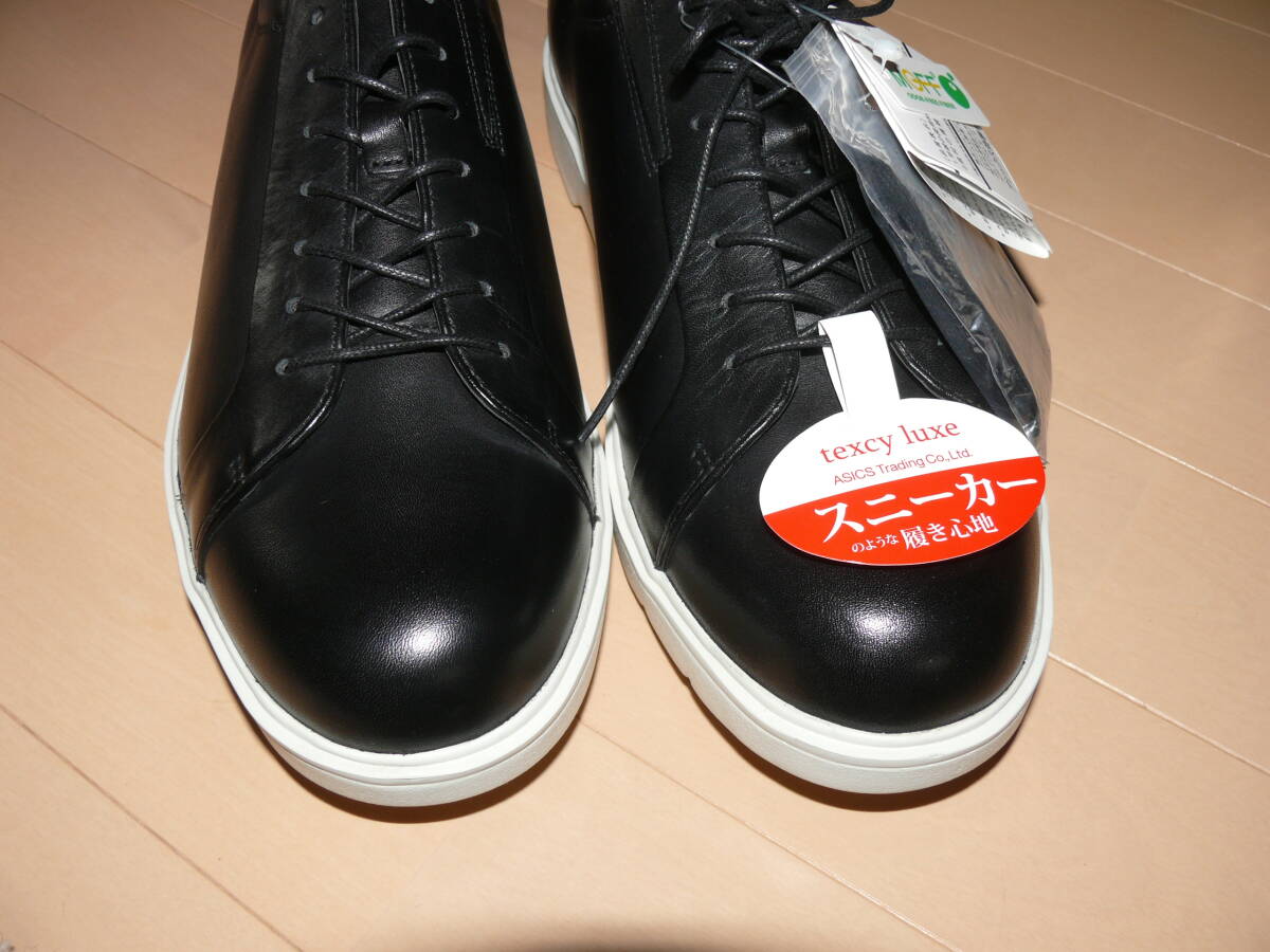 ** unused * tag attaching! outside fixed form correspondence![ Asics commercial firm texcy luxete comb -ryuks] black / white original leather bijikaji sneakers 25.5cm**