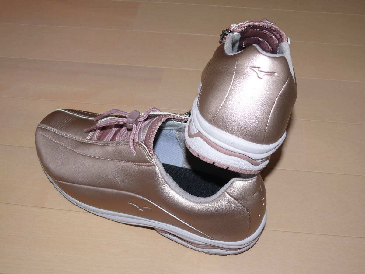 ** beautiful goods! outside fixed form correspondence![Mizuno Mizuno free walk ] rose pink side zipper attaching walking shoes 24.0cm**