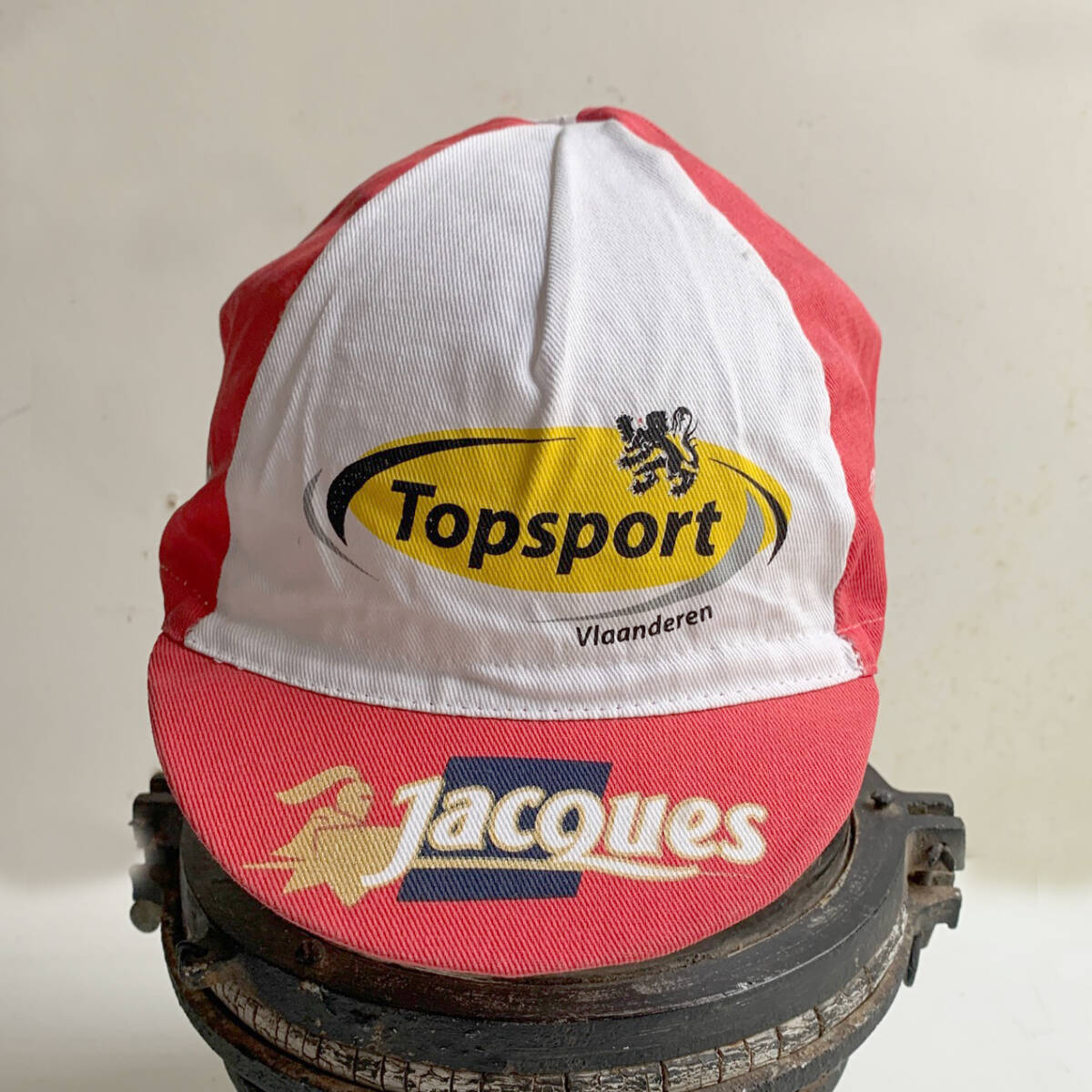 デッドストック ベルギー 80-90s ヴィンテージ Jacques 自転車 サイクル フラップ キャップ ロード 古着 帽子 サイクリング