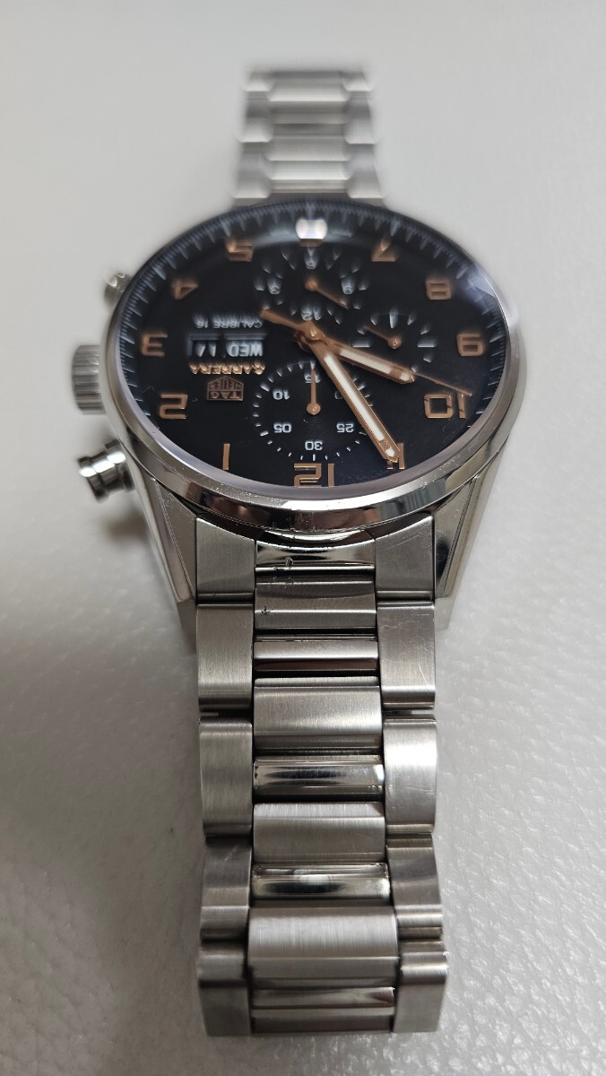 タグホイヤー TAG HEUER カレラ キャリバー16 CV2A1AB.BA0738 クロノグラフ 黒文字盤 ステンレススチール ステンレス 腕時計 メンズ 中古