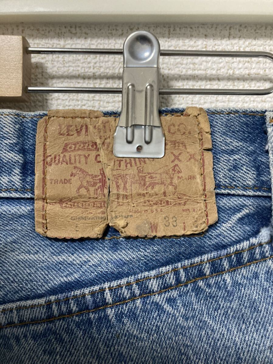 80s Levis リーバイス 501 デニムパンツ 黒カンヌキ ジーンズ USA製 ヴィンテージ W33☆70s 60s 505 517 赤耳 66前期 BIGE XX 大戦の画像4