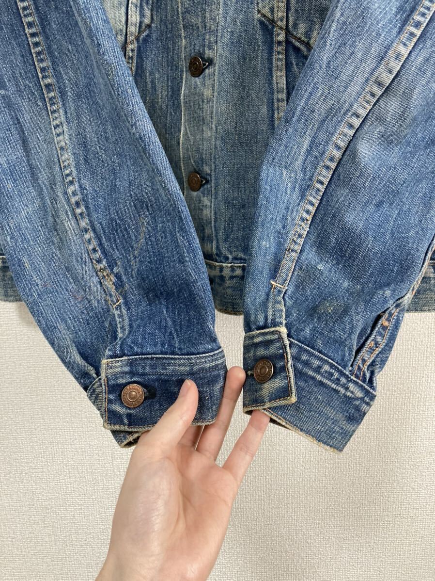 レア！60s Levis リーバイス 557 70505 3rd 4th BIGE 移行期 デニムジャケット ビンテージ サイズ42位☆70s 50s 507XX 506 2nd 1st 大戦 の画像6