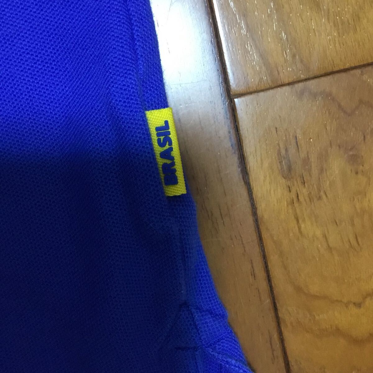 NIKE ナイキ 半袖ポロシャツ ブルー　メンズ　サイズL サッカー　ブラジル代表　_画像4