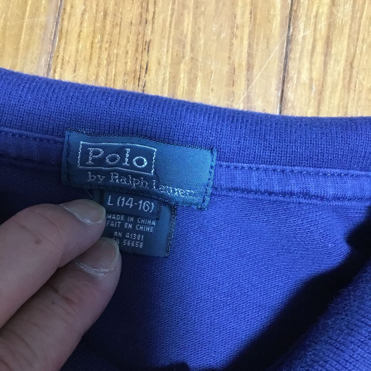 POLO RALPH LAUREN ポロラルフローレン 半袖 ポロシャツ ビッグポニー メンズ サイズ14-16L メンズMくらい ネイビーの画像2