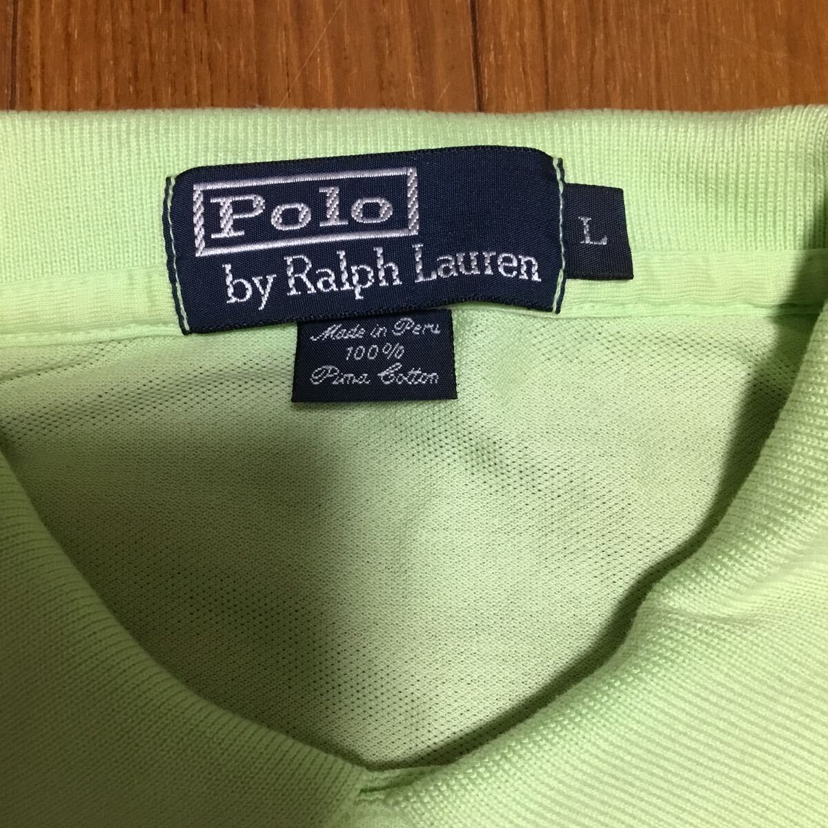 POLO RALPH LAUREN ポロラルフローレン 半袖 ポロシャツ メンズL 薄い緑_画像2