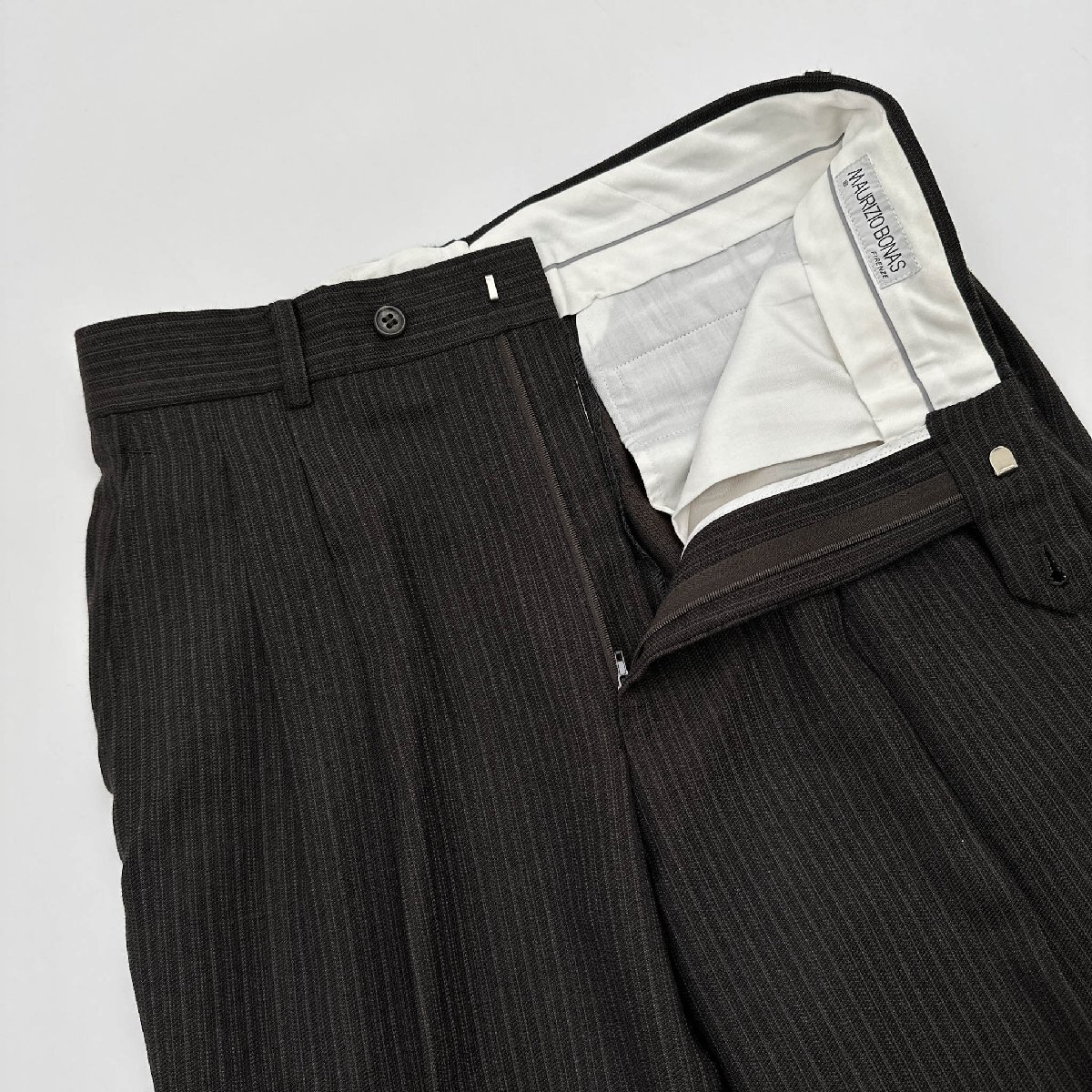 上下◆MAURIZIO BONAS イタリア製生地 セットアップ スーツ テーラードジャケット スラックスパンツ 48 / メンズ 紳士 日本製の画像8