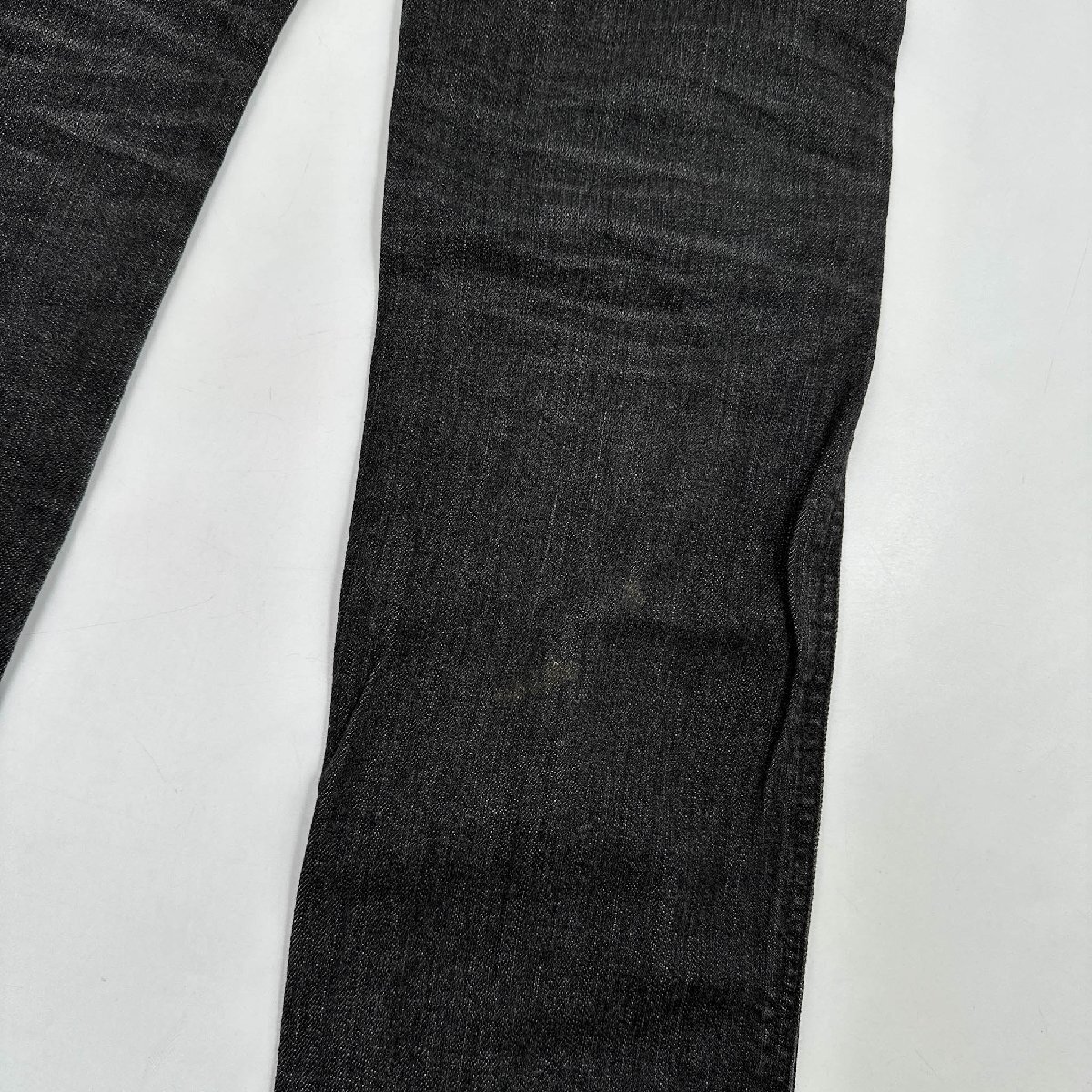 FACTOTUM ファクトタム ブラック デニム パンツ ジーンズ ジーパン ヒゲ ハチノス ボトムス W31/黒 ブラック/メンズ 日本製の画像9