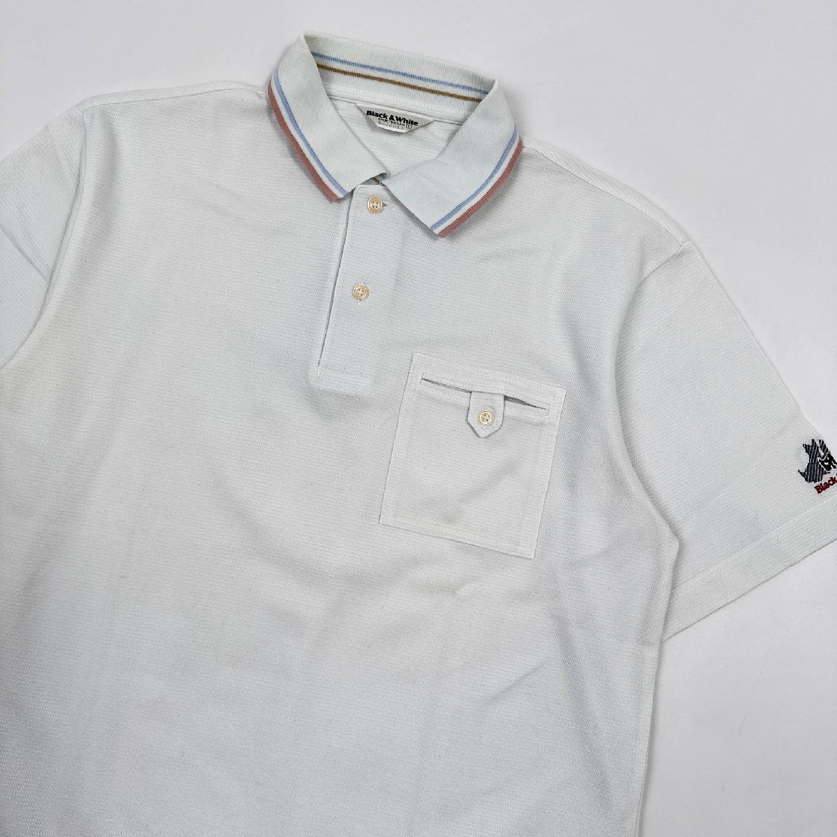  Golf *Black&White черный & белый рукав Logo вышивка с карманом рубашка-поло с коротким рукавом L / мужской спортивный бюстгальтер ho wa/ незначительный бледно-голубой серия 