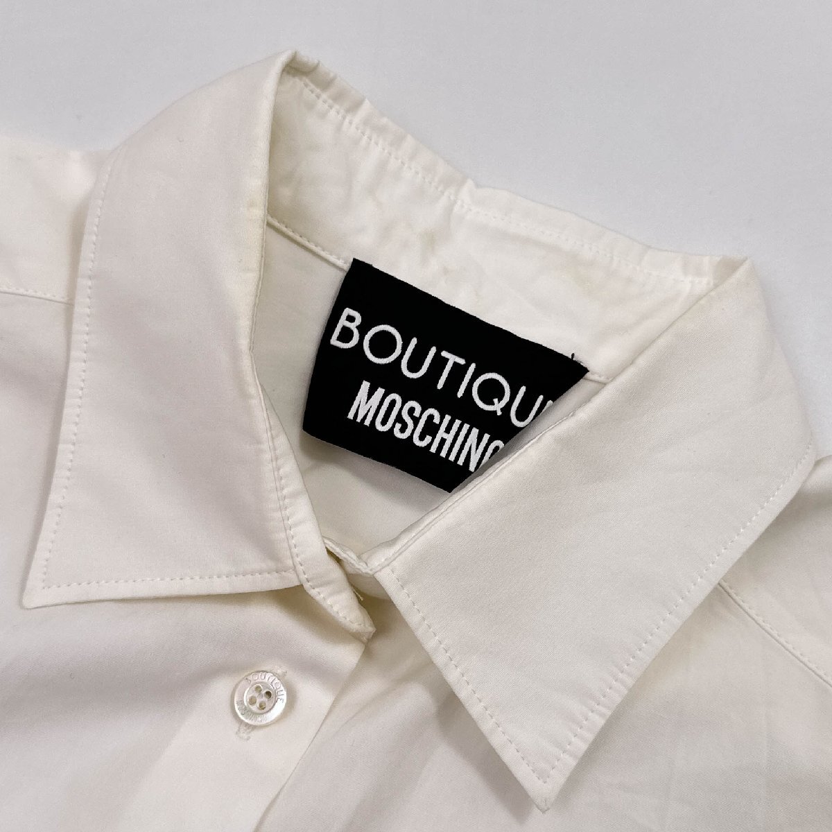 BOUTIQUE MOSCHINO モスキーノ フローラル 花柄 プリント デザイン シャツ ブラウス 40(I) /白 ホワイト ウールン商会代理の画像4