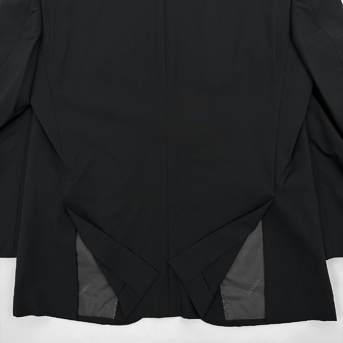 LANVIN COLLECTION ランバン 2B ウール テーラードジャケット サイズ R46-44 / 黒 ブラック メンズ 紳士 日本製 背抜き_画像9