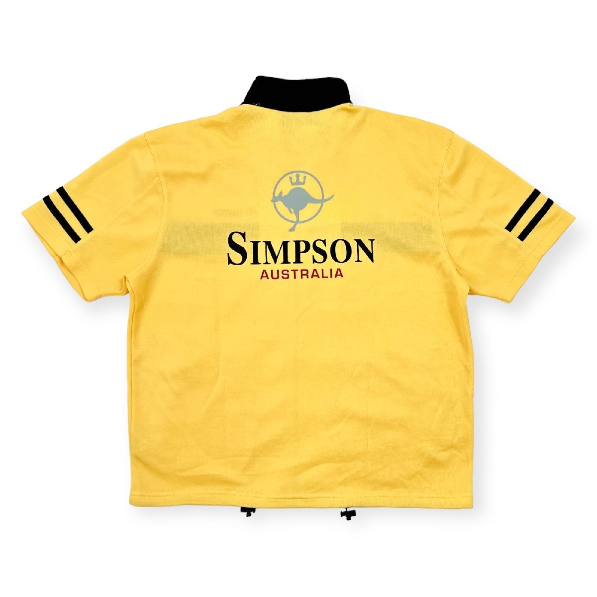 上下◆SIMPSON シンプソン セットアップ ジャージ フルジップ 半袖ジャケット ハーフパンツ Lサイズ /イエロー/メンズの画像5