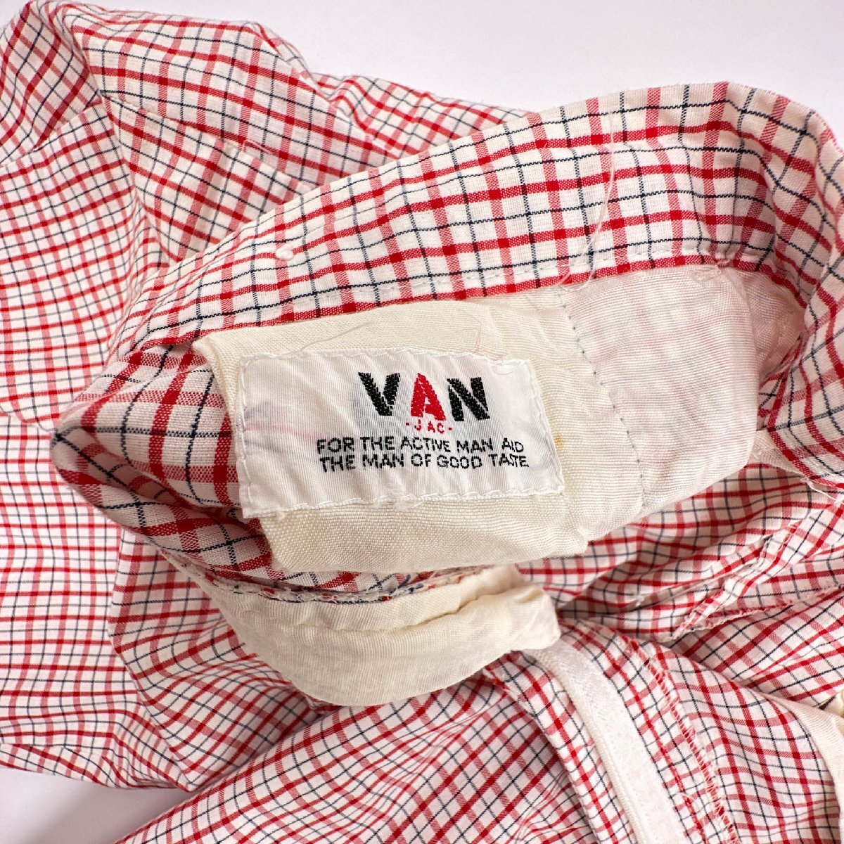 当時物◆ VAN JAC ヴァン ジャケット チェック柄 ハーフパンツ ショートパンツ ショーツ ボトムス W70/ビンテージ アイビー トラッドの画像4