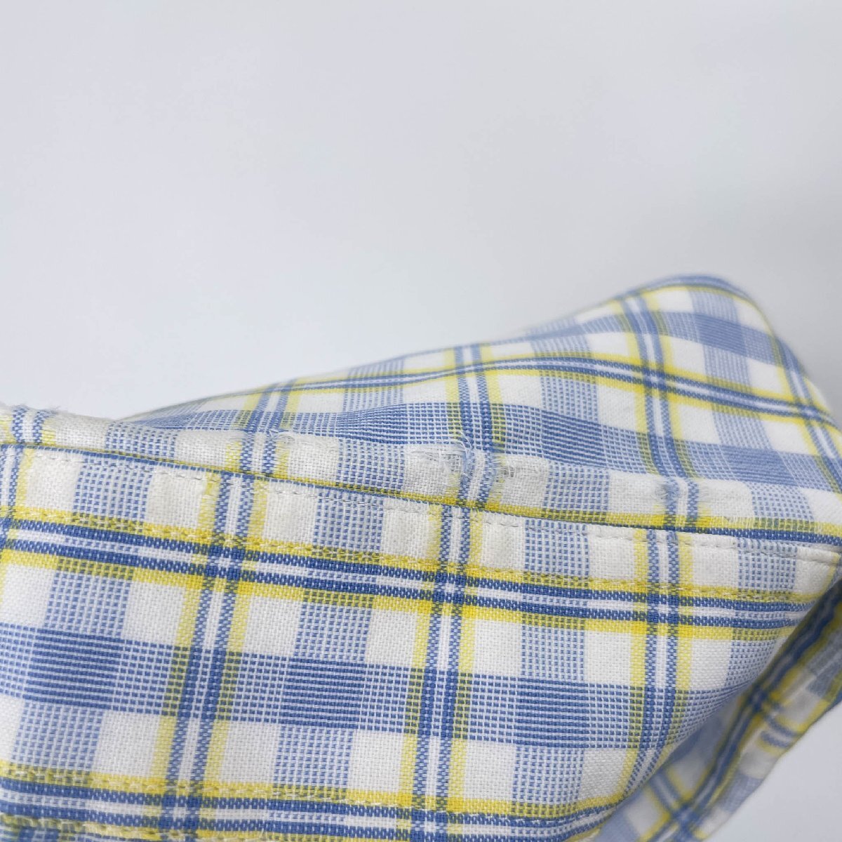 BALLY バリー チェック柄 半袖 シャツ サイズ 39/メンズ/紳士/ブルー イエロー 系_画像7