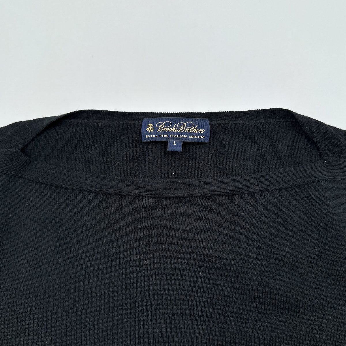 Brooks Brothers ブルックスブラザーズ ITALIAN MERINO ７部丈 ニット セーター Lサイズ /黒/ブラック_画像4