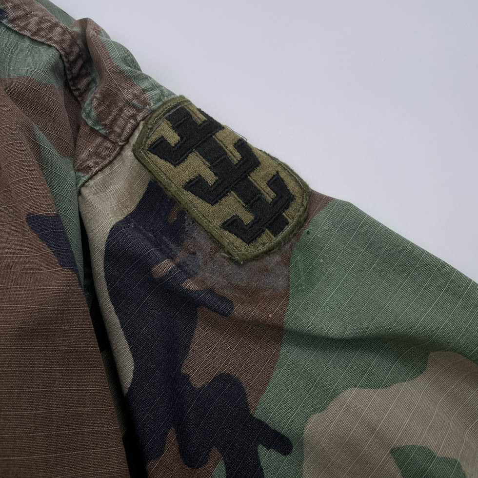 VINTAGE ヴィンテージ ウッドランドカモ BDU コンバットジャケット リップストップ サイズ M-L ミリタリー 迷彩柄 カモフラ 米軍の画像3