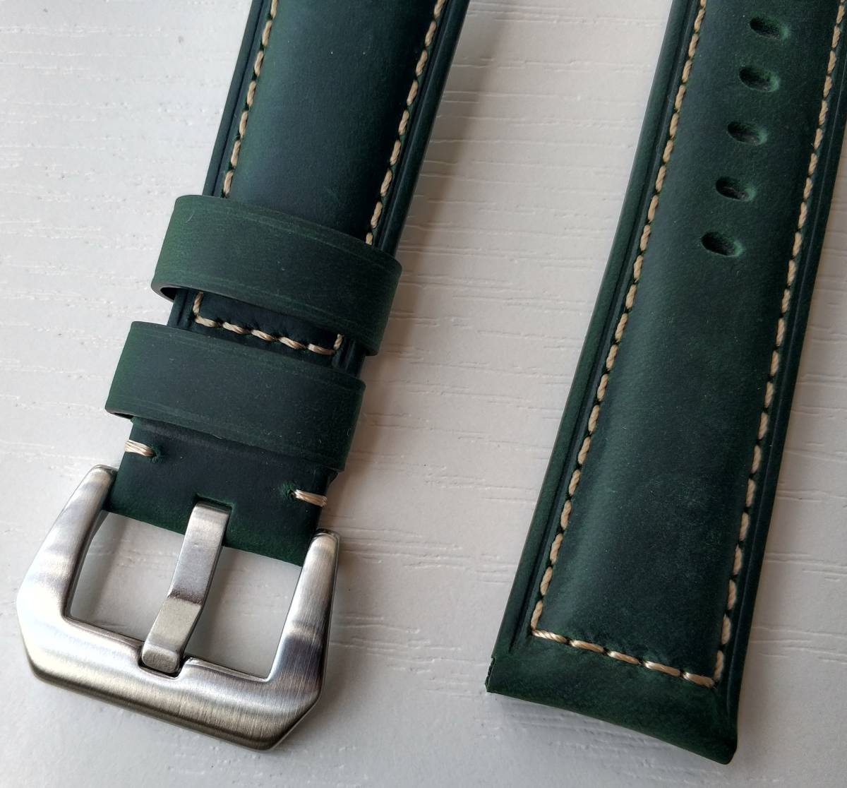 CG24 оливковый зеленый кожаный ремень часы частота 24 мм смарт-часы частота 24mm кожа наручные часы. заменен ремень женский кожаный ремень 