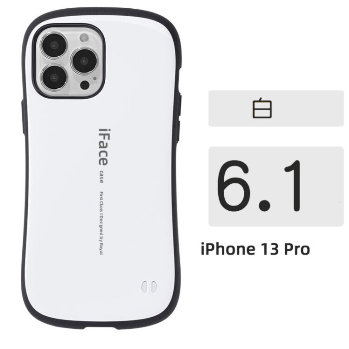 白　iFace iPhone13pro対応　ケース First Class ハードケース アイフォン 耐衝撃 落下防止 ストラップ穴付き　箱付き_画像1