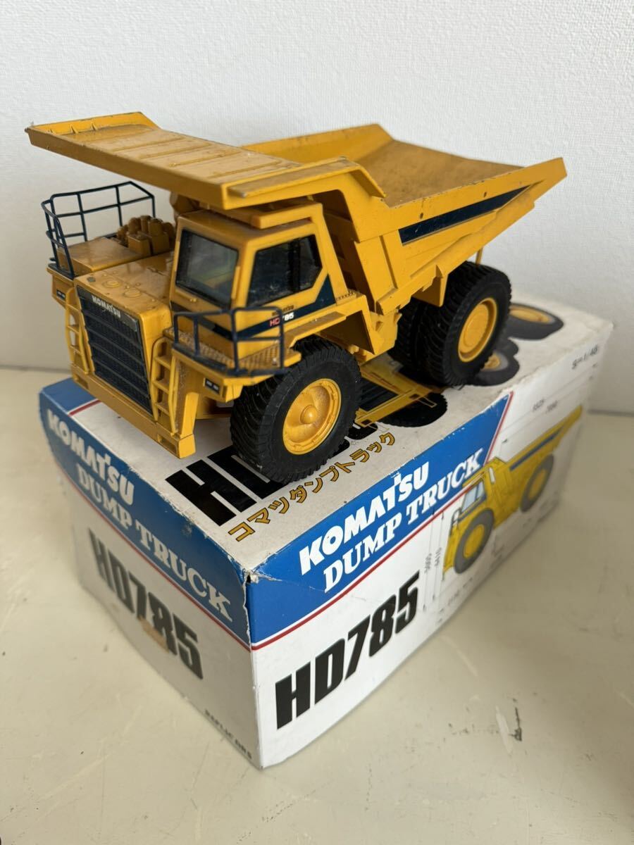 ジャンク コマツ ミニカー ＊KOMATSU 建設車両 HD785 D475A FD25-12 WING250 PC02 D155W 重機 ブルドーザー クレーン ダンプ トラックの画像3