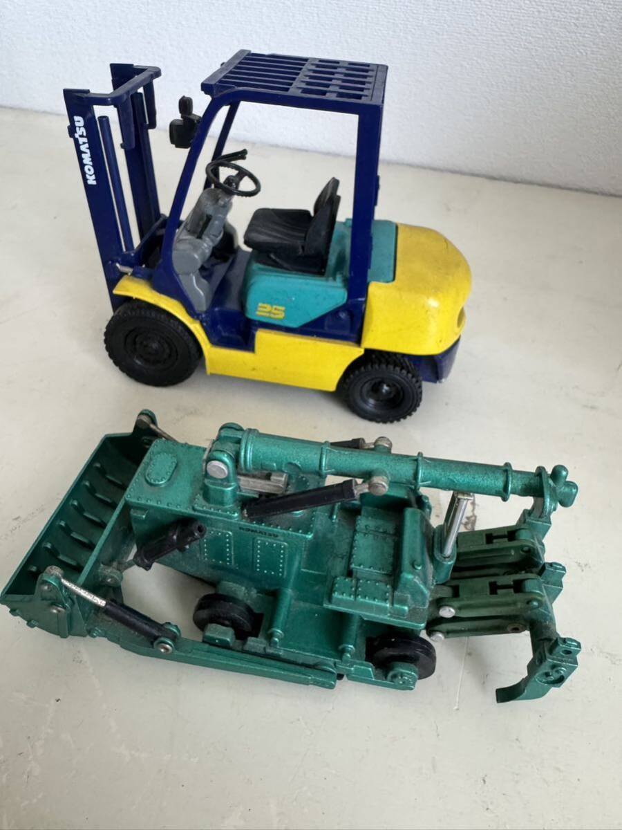 ジャンク コマツ ミニカー ＊KOMATSU 建設車両 HD785 D475A FD25-12 WING250 PC02 D155W 重機 ブルドーザー クレーン ダンプ トラックの画像4