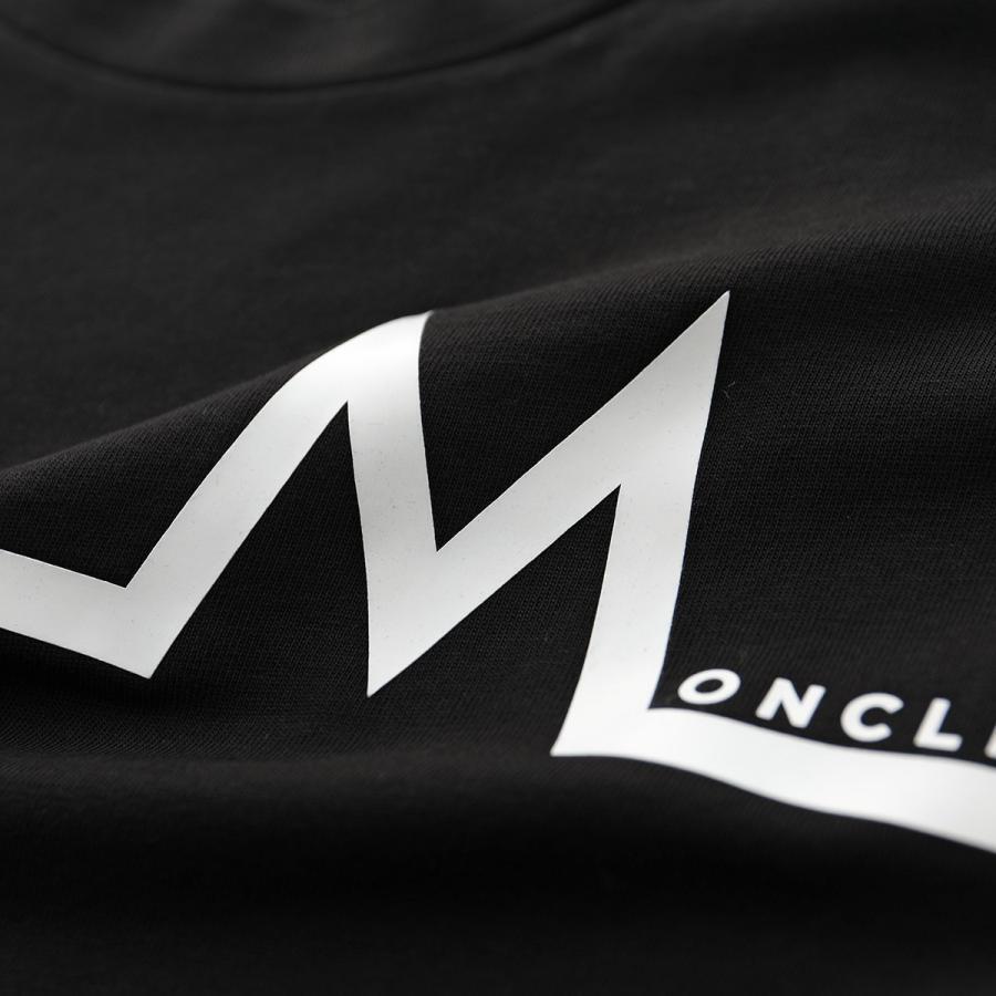モンクレール L ロングスリーブ Tシャツ 長袖 ブラック ホワイト ロンT Mモチーフ クルーネック 国内正規品 MONCLERの画像5