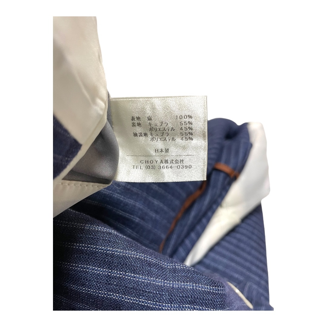 CHESTER BARRIE ストライプ リネンテーラードジャケット M 麻100％ 春夏 チェスター・バリー SAVILE ROW セヴィルロウ 5P003_画像7