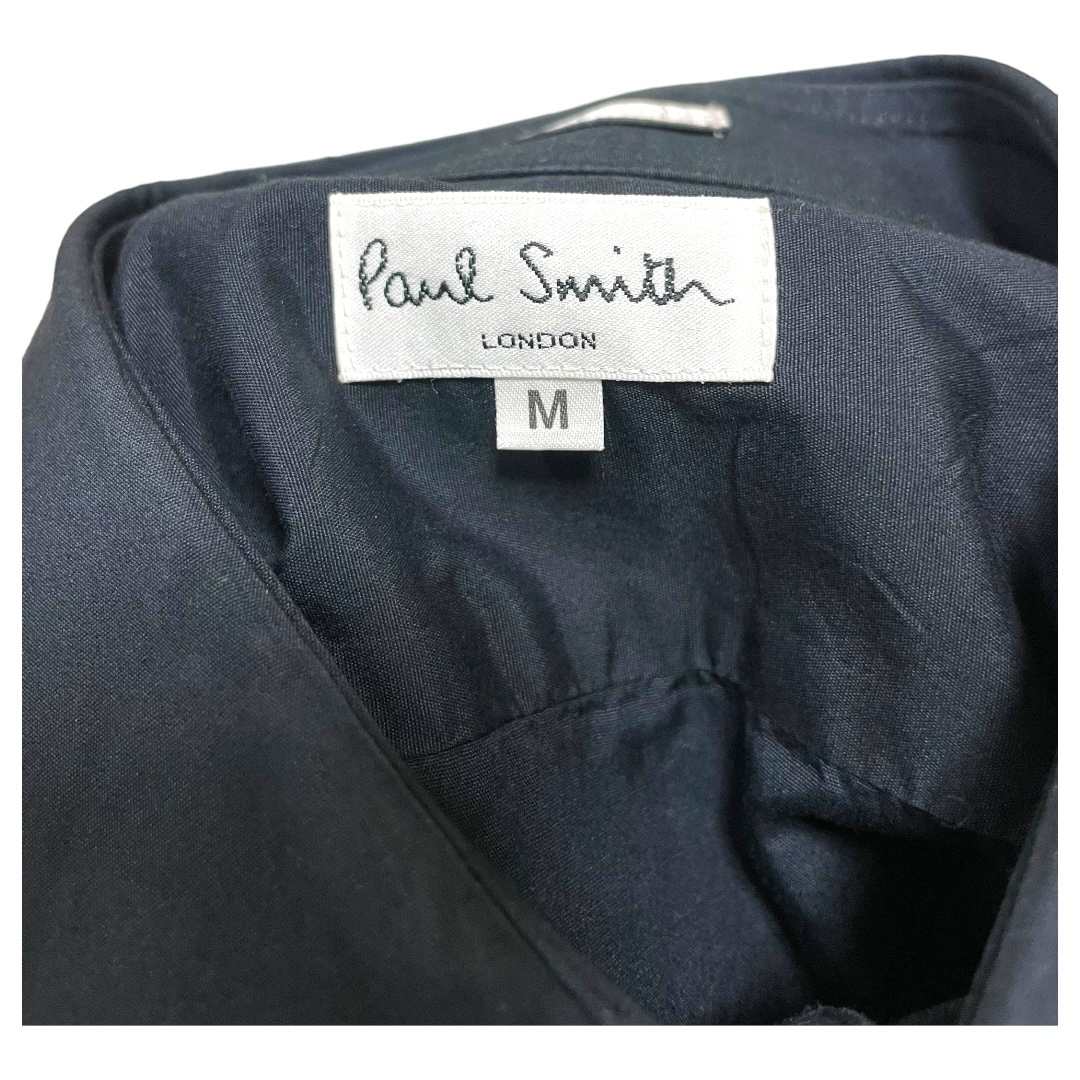 Paul Smith カフスシャツ マルチカラーストライプ M ブラック ドレスシャツ コットン素材 ポールスミス 5P061の画像4