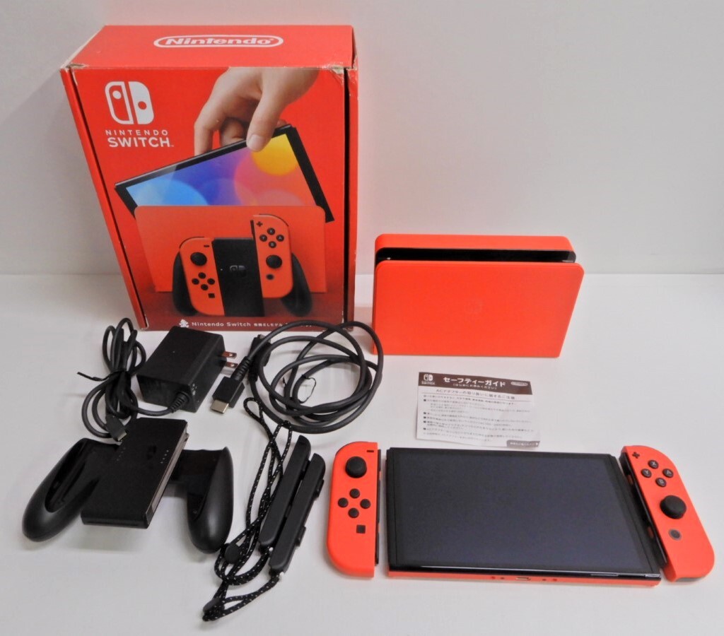 062Z320★【中古/動作品】 Nintendo Switch 有機ELモデル マリオレッド HEG-001 任天堂 スイッチの画像1