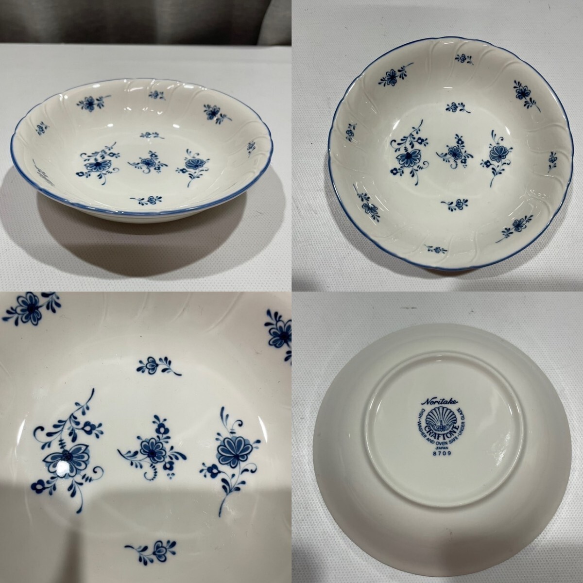 Noritake ノリタケ クラフトーン 8709 サラダボウル 小深皿 5点セット 花柄 食器の画像7