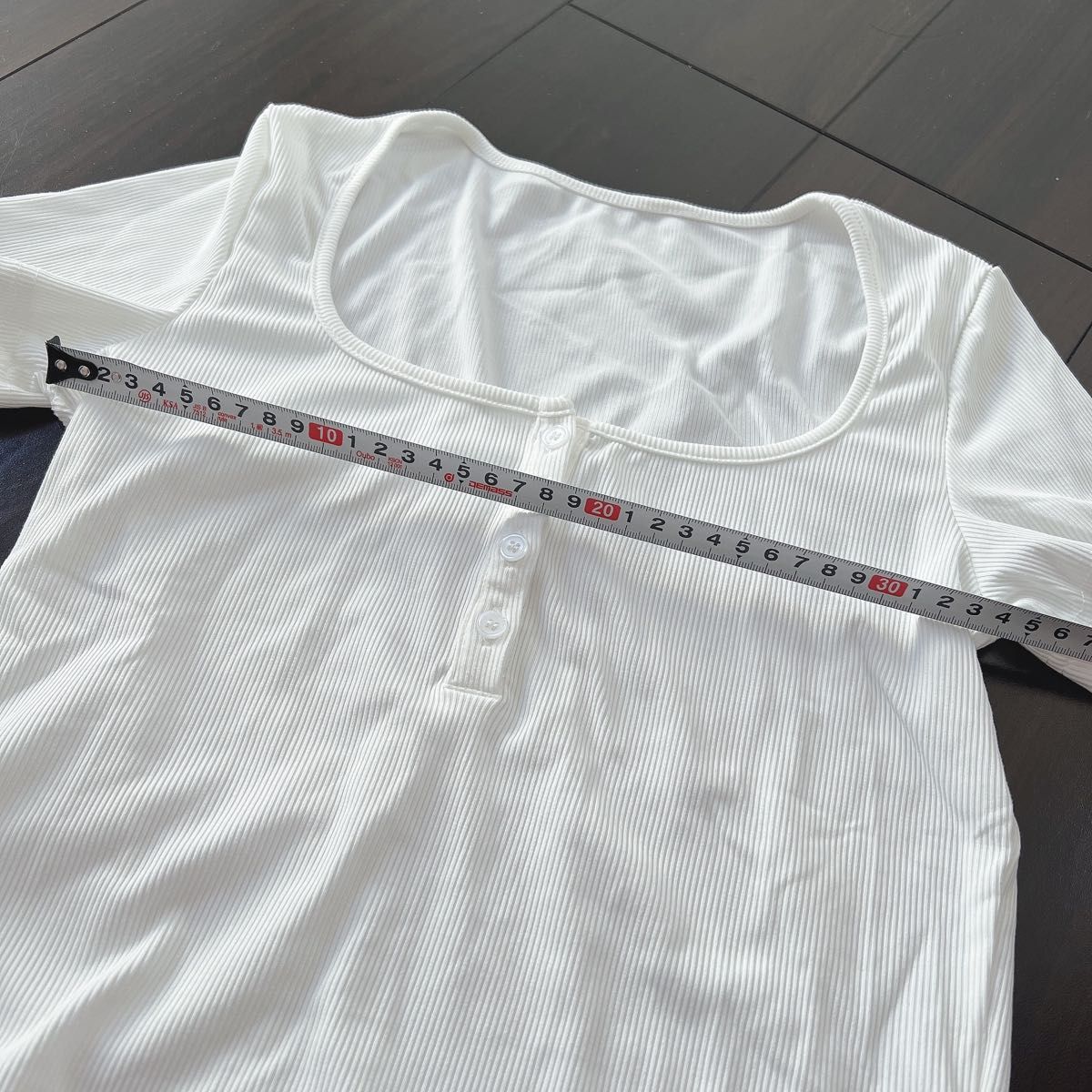 新品未使用 カットソー 半袖 Tシャツ チビT チビティー ショート丈 ホワイト 白 Mサイズ フリー Sサイズ
