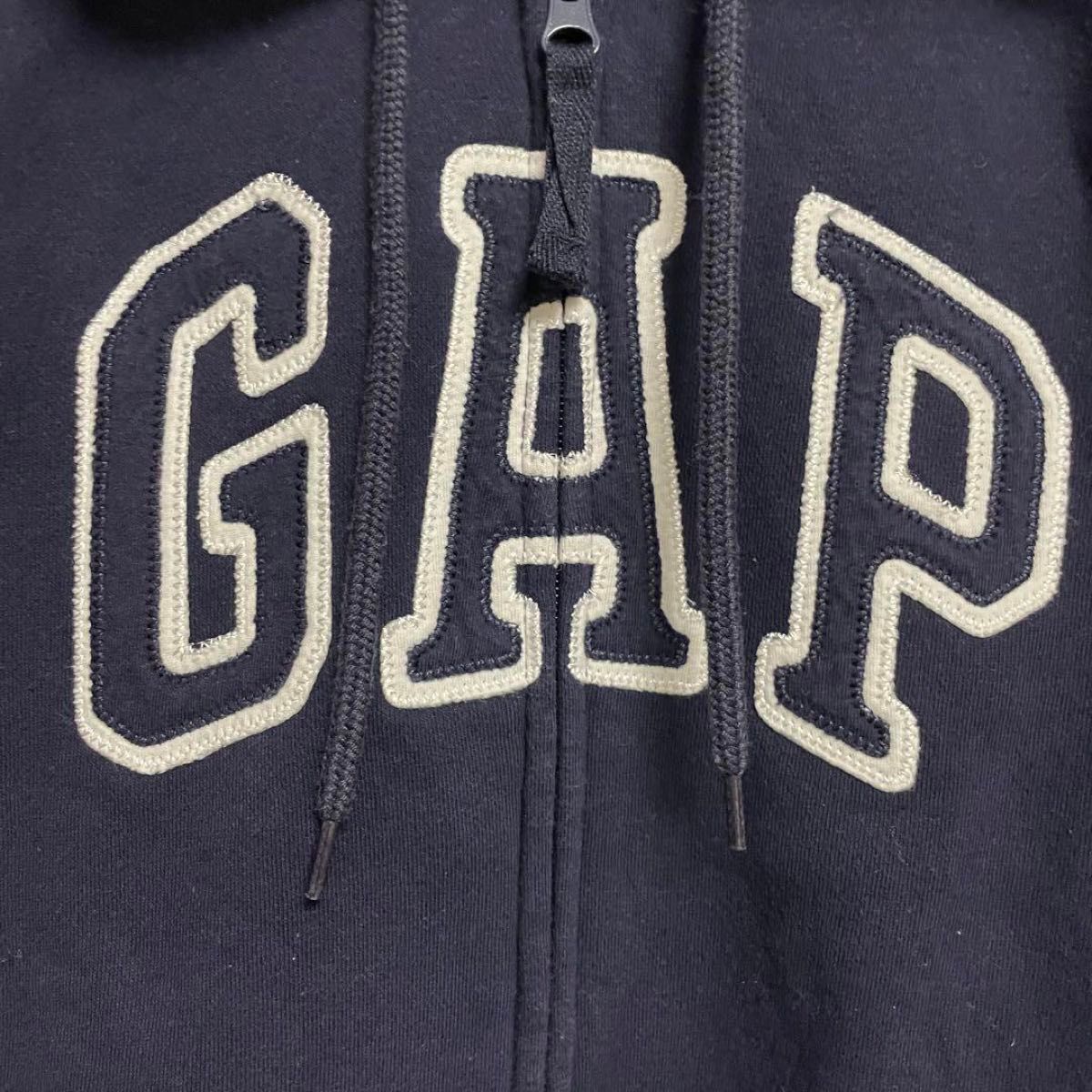 【GAP ギャップ】ビッグロゴ フルジップ パーカー/フーディ 裏地ボア スウェット vintage ヴィンテージ  古着 人気