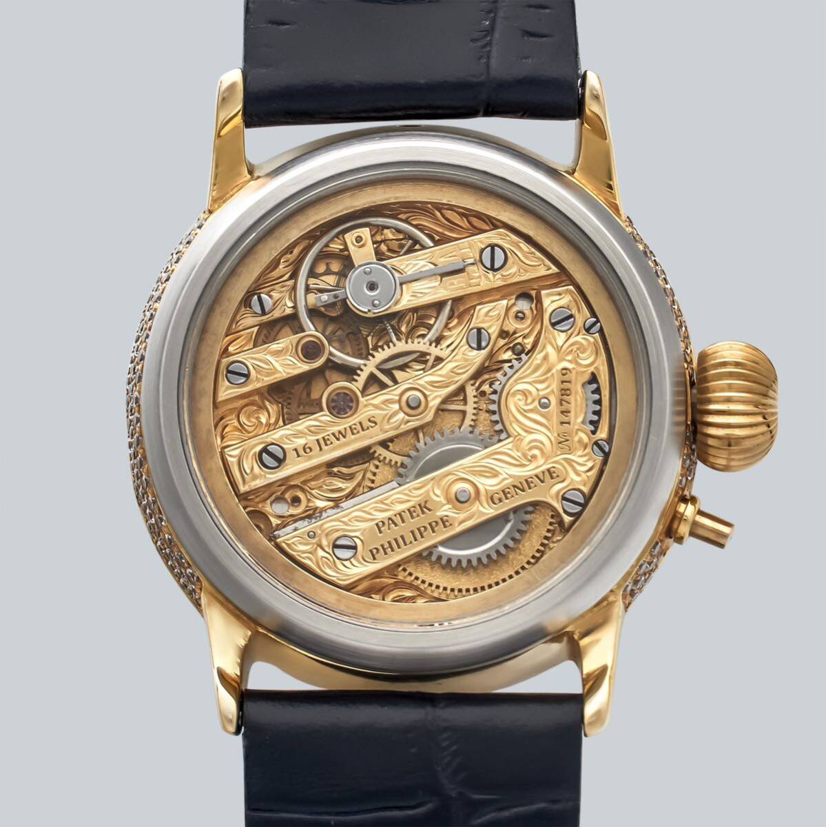 アンティーク Marriage watch Patek Philippe 懐中時計をアレンジした40mmのメンズ腕時計 半年保証 手巻き スケルトンの画像2