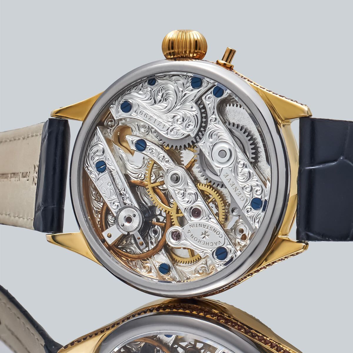 アンティーク Marriage watch VACHERON & CONSTANTIN 懐中時計をアレンジした 45mm のメンズ腕時計 半年保証 手巻き スケルトン_画像5