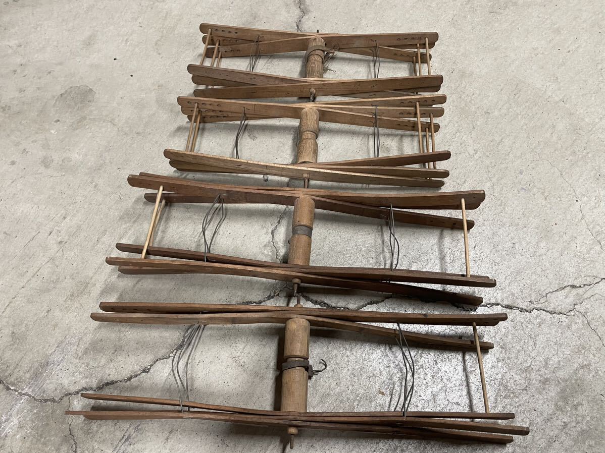 木製 糸巻き 4個 セット 昭和 当時物 アンティーク の画像5