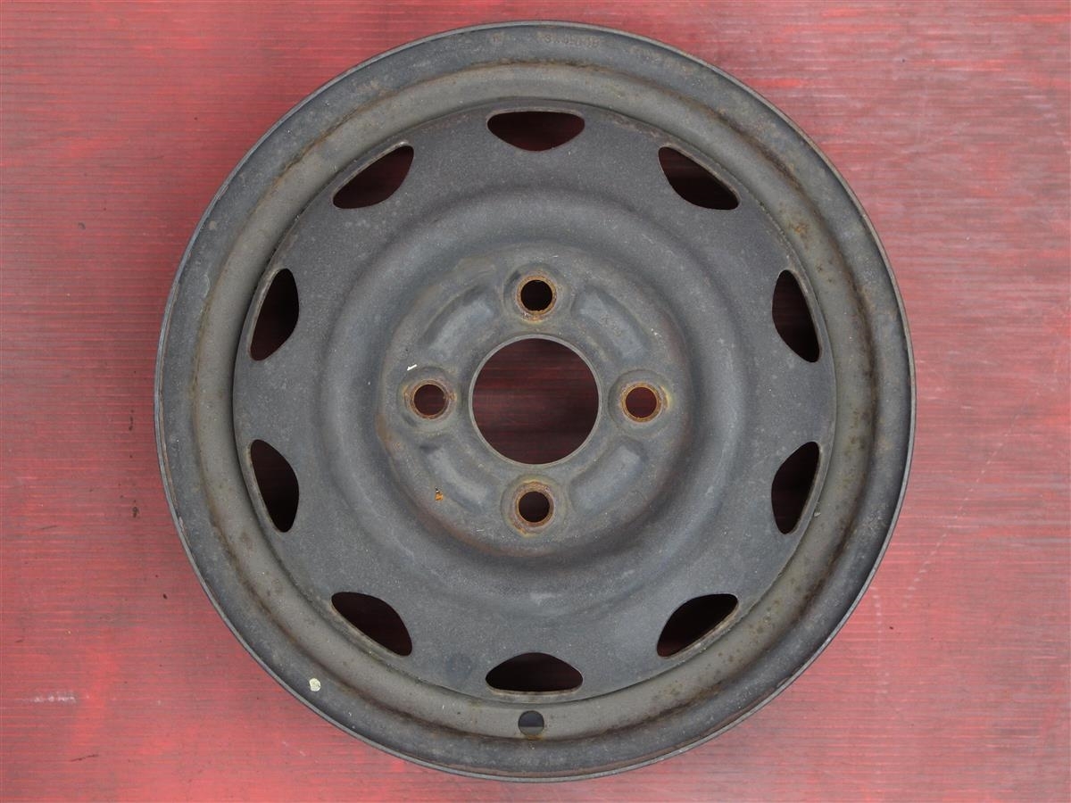 [ super-discount used 4 pcs set ] Subaru original steel wheel iron wheel iron chin 13 -inch 4.00B in set +45 PCD100 4 hole hub diameter Φ59 cc13