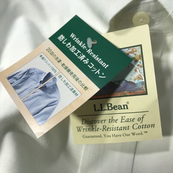 《良品◎》L.L.Bean エルエルビーン★コットン*ボタンダウンシャツ*ホワイト*サイズ17-37(MA6220)◆S60の画像6